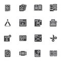 Editorial design vector icons set Royalty Free Stock Photo