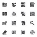 Editorial design vector icons set