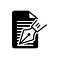 Black solid icon for Editorial, notes and writer