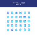 Editorial filled outline icon set vol2