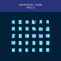 Editorial flat style design icon set vol2