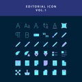 Editorial flat style design icon set vol1