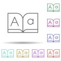 Editorial, font, book multi color icon. Simple thin line, outline vector of editorial design icons for ui and ux, website or