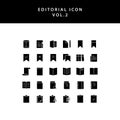 Editorial glyph style icon set vol2