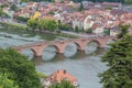 Close up of the Old Bridge over the Neckar in Heidelberg