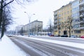 Editorial: Helsinki City, Finland, 21th December 2018. Car on the road in village with snow and winter season at Helsinki, Finland Royalty Free Stock Photo