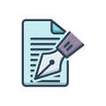 Color illustration icon for Editorial, notes and writer