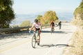 Ioannina city bike race in the morning uphill road Royalty Free Stock Photo