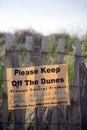 Editorial keep off dunes sign Montauk Royalty Free Stock Photo