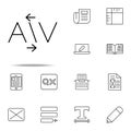 editorial, kerning icon. editorial design icons universal set for web and mobile