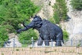 Single figure of a mammoth, a path of sculptural composition outdoor in Khanty-Mansiysk, Russia