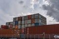 Kristiansand Norway Containers stored in the port while waiting for transport