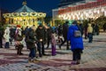 Editorial. Kyiv/Ukraine - January, 13, 2018: New Year`s Fair on Sophia Square.