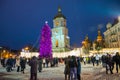 Editorial. Kyiv/Ukraine - January, 13, 2018: New Year`s Fair on Sophia Square.