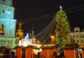 Editorial. Kyiv/Ukraine - January, 13, 2018: New Year`s Fair on Sophia Square.