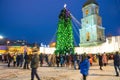 Editorial. Kyiv/Ukraine - January, 13, 2018: New Year`s Fair on Sophia Square.