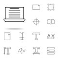 editorial, laptop icon. editorial design icons universal set for web and mobile