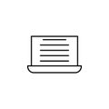 editorial, laptop icon. Element of editorial design icon. Thin line icon for website design and development, app development.