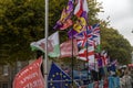 Brexit flags at Westminster