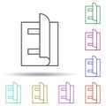 Editorial, magazine multi color icon. Simple thin line, outline vector of editorial design icons for ui and ux, website or mobile