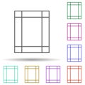 Editorial, margin multi color icon. Simple thin line, outline vector of editorial design icons for ui and ux, website or mobile