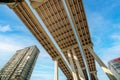 Massive concrete and steel highway intersects apartments, Shanghai