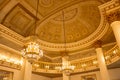 Editorial. May, 2019. Venice, Italy. Ceiling and chandeliers in the hall of the theater La Fenice