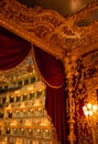 Editorial. May, 2019. Venice, Italy. Fragment of the decoration of the Royal Lodge and part of the theater in La Fenice