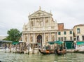 Editorial. May, 2019. Venice, Italy. Grand Canal, Venice Italy Scalzi Church near the Venice Santa Lucia Railway Station