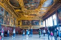 Editorial. May, 2019. Venice, Italy. Interior of the Senate Hall of the Doge`s Palace Royalty Free Stock Photo