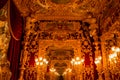 Editorial. May, 2019. Venice, Italy. Mirrors of the Royal Lodge. Fragment of the decoration of the Royal Lodge in theater La Royalty Free Stock Photo