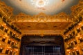 Richly decorated auditorium of the theater La Fenice Royalty Free Stock Photo