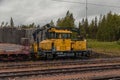 Editorial Misi Finland, repair locomotive at the rail station Royalty Free Stock Photo