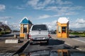 Toll booths before the car ferry from Mortavika to ArsvÃÂ¥gen, Norway Royalty Free Stock Photo