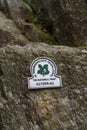 Editorial, National Trust Sign for Glyderau, Ogwen Cottage, Nant Ffrancon Pass, Snowdonia, North Wales, landscape