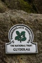 Editorial, National Trust Sign for Glyderau, Ogwen Cottage, Nant Ffrancon Pass, Snowdonia, North Wales, landscape