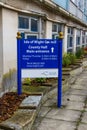 Editorial, Offices sign for Isle of Wight Council, High Street, Newport, Isle of Wight, UK, portrait