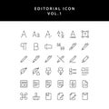 Editorial outline icon set vol1