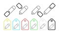 Editorial, pencil tool vector icon in tag set illustration for ui and ux, website or mobile application