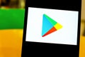Editorial photo on Google Play theme. Illustrative photo for news about Google Play - a digital distribution service