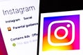 Editorial photo on Instagram theme. Illustrative photo for news about Instagram-photo and video sharing social networking service