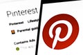 Editorial photo on Pinterest theme. Illustrative photo for news about Pinterest - an image sharing and social media service