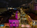 editorial Phuket,Thailand-May,20,2023:time lapse lighting show ancient building at Phuket city.