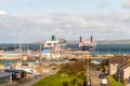 Editorial, Port of Holyhead with ferries, wide angle