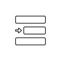 editorial, right alignment icon. Element of editorial design icon. Thin line icon for website design and development, app