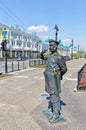 Russia,Omsk. Sculpture of the policeman of the 19th century