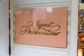 Editorial, Sign or logo of Agent Provocateur, landscape, angle Royalty Free Stock Photo