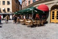 Stockholm Sweden One of the many terraces in the Old Town on a summer day