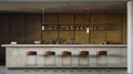 Editorial Style Photograph Of A Bar In A Simple Brutalist Environment