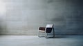 Editorial Style Photograph Of A Brown Bentwood Chair In A Simple Brutalist Environment